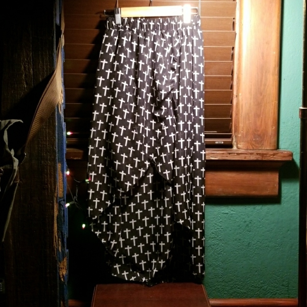 Black Skirt with White Crosses